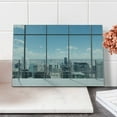 thumbnail image 2 of Urban Cutting Board, Modern Office Work Place View to City Architecture Contemporary Plan, Decorative Tempered Glass Cutting and Serving Board, Small Size, Grey White Blue, by Ambesonne, 2 of 5