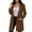 Brown, variant on Blazers for Women Lapel Open Front Long Sleeve Suit Jacket Fall Lightweight Work Office Blazer Solid Color Suit Coat Beige L