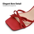 thumbnail image 5 of DREAM PAIRS Women's Bow Heels -Kitten Heels for Women, Square Toe Strappy Heeled Sandals, Elegant Wedding & Bridal Bownots Sandals for Formal & Special Occasions, 5 of 5