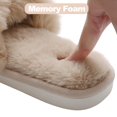 thumbnail image 6 of Litfun Women's Fuzzy Slippers Open Toe Cross Band Slippers Memory Foam House Slippers for Women, Camel, 6 of 7