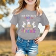 thumbnail image 2 of Aihuaihua Easter Shirts for Boys Girls Cute Bunny Tshirt Short Sleeve Kids Holiday Top for Easter Egg , Party, Casual Daily Clothes, 2 of 4