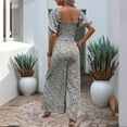 thumbnail image 7 of Levmjia Women Jumpsuit Summer Casual V Neck Wide Leg Cotton Romper with Pockets Plus Size Comfortable Stretchy Outfit for Work Vacation Travel Plus Size, 7 of 7