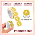 thumbnail image 2 of Number Circle Stickers Round Color Coded Self-Adhesive Labels Yellow, 2 of 7