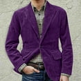 thumbnail image 6 of Mens Corduroy Blazer Casual Dress Work Wear Corduroy Suit Jackets Long Sleeve Sport Coat Single Breasted Notched Lape Slim Fit Blazer Vintage Business Mens Blazer Dwelliawo Purple 2XL, 6 of 6