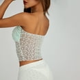 thumbnail image 5 of Biekopu  Women Summer Mesh Tube Tops,Strapless Embroidery Lace Patchwork Bandeau Crop Tops, 5 of 6