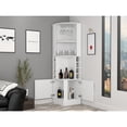 thumbnail image 2 of Space - efficient White Bar Cabinet with Cubbies / Ideal for Home Bar Setup, 2 of 5