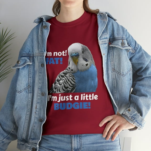Funny Fat Budgie Blue Parakeet Parrot T-Shirt