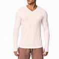 thumbnail image 4 of XuJwPNcy Men's T Shirts Long Sleeve Tops with Thumbhole Soft Casual V Neck Basic Tee(Beige,3X-Large), 4 of 7
