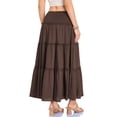 thumbnail image 7 of oqasdz Maxi Skirts for Women Casual Elegant High Waisted A Line Flowy Ruffles Solid Color Tiered Thin Breathable Formal Long Skirt, 7 of 7