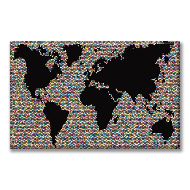 Cuadro Canva Listo Para Colgar Tipo Galería Mapamundi 40X60 cm