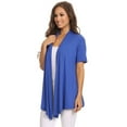 thumbnail image 2 of Women's  Basic Casual Solid Short Sleeve Open Front Cardigan (S-3X), 2 of 4