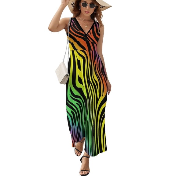 Animal Print Patterns Sleeveless Dress Woman Fashion Long Dresses Women's Summer Suit Dress 2025