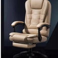 thumbnail image 4 of Tall Comfortable Black Office Chair Recliner Luxury Leather High Modern Office Chair Gaming Room Silla De Oficina Furniture My Lux Decor Round, 4 of 9