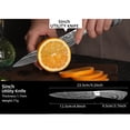 thumbnail image 6 of 5inch Japanese Utility Knife Kitchen Chef Knife Shrap High Carbon Steel Damascus Laser Paring Knife with Cover Cooking Tool, 6 of 7