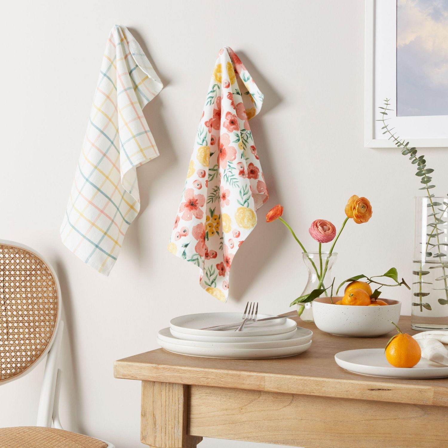 Home Trends Floral Kitchen Towel Set, 16" x 26", 2 Piece