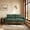 Dark Green, variant on 65" Mid Century Modern Loveseat Sofa, Knitted Fabric Small Couch with Tufted Backrest, 2 Seater Upholstered Settee with Solid Wood Legs for Living Room, Apartment, Office, Black
