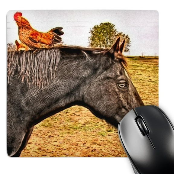 3dRose, Horse and Chicken Friends by Angelandspot, MousePad