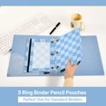 thumbnail image 5 of Dailycode 2 Pack Pencil Pouch for 3 Ring Binder Smooth Zipper Folders with Pockets Clear Window Pencil Case, Light Blue Gingham, 5 of 6
