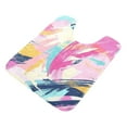 thumbnail image 3 of 2 Piece Soft Bathroom Rug Set Pink and Blue Abstract Bath Mat and U-Shaped Toilet Contour Rug (16"x24"+20"x24"), 3 of 9