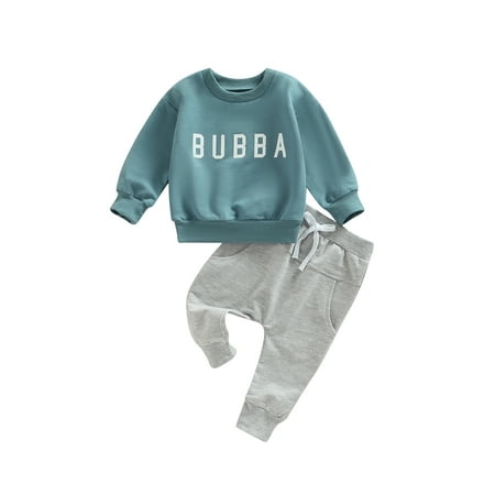 

Toddler Boys Girls Fall Clothes Suit Long Sleeve Letters Print Sweatshirt Tops + Casual Drawstring Pants