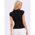 thumbnail image 3 of DARING DIVA Women's Peplum Tops Cap Sleeve Crew Neck Business Work Blouse Tops S Black, 3 of 6