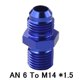thumbnail image 1 of Male AN6 to 1/2 NPT 1/4 NPT 3/8NPT M10*1.5 M20*1.5 Straight Adapter Flare Fitting auto hose fitting Male Oil Cooler Fitting~2580, 1 of 1