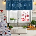 thumbnail image 5 of Navy Blue Snowflake Curtain Valances for Windows, Kitchen Valance Window Treatments Panel 2 Pack, Christmas Winter Vintage Stripes Rod Pocket Short Curtains for Bathroom Bedroom 42 x 12 Inch, 5 of 8