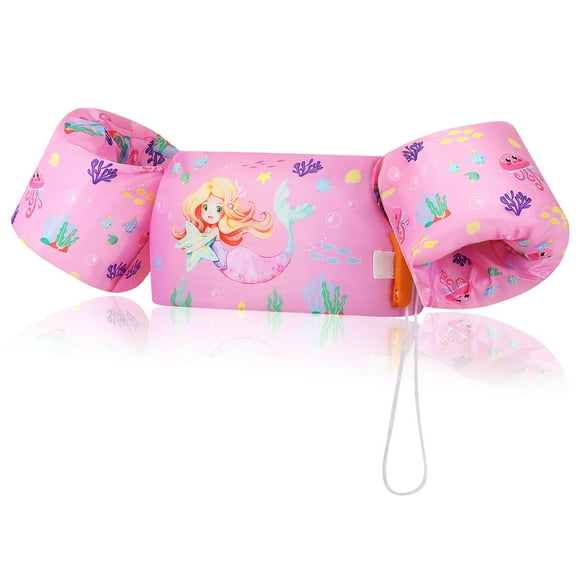 Brazalete de natación MoKo para niños de 9 a 14, 18 a 23 kg, diseño de sirena rosa