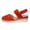 Watermelon Red, variant on Juosiy Wedge Sandals for Women Closed Toe Dressy Shoes Elastic Ankle Strap Comfortable Beach Footwear
