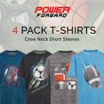 thumbnail image 4 of Boys T Shirts - Youth Big Kids Active Athletic Workout Sports Basketball Graphic Short Sleeve Top 4 Pack, 4 of 6