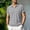 Gray, variant on Men's Waffle Knit Quarter-Zip Collared Shirt, Rolled Cuff Sleeves, Casual Comfortable Top for Men Green M