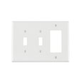 thumbnail image 1 of Leviton PJ226-W White Midway Nylon Three Gang Combination Two Toggle Switch One Decora Wall Plate, 1 of 3