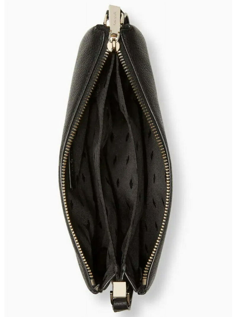 Kate Spade Leila Triple Gusset Zip Crossbody Black Pebbled