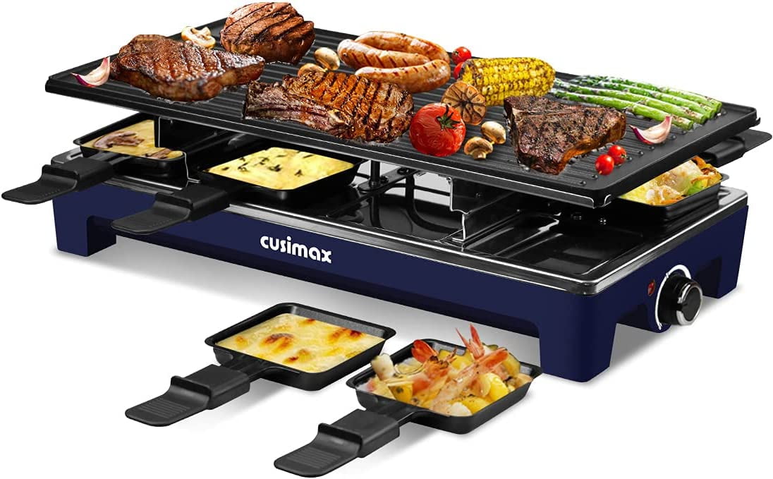 Quagga Verdienen Roos generic Raclette Grill Electric Grill Table, Portable 2 in 1 Korean BBQ  Grill Indoor & Cheese Raclette, Reversible Non-stick plate, Crepe Maker  with 8 Paddles & Shovels, Upgraded Version Blue - Walmart.com