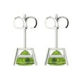 thumbnail image 4 of Clara Pucci 3Ct Natural Peridot Princess Cut VVS1 Push Back Stud 14k Solid hypoallergenic Gold Designer Earrings For August, 4 of 7