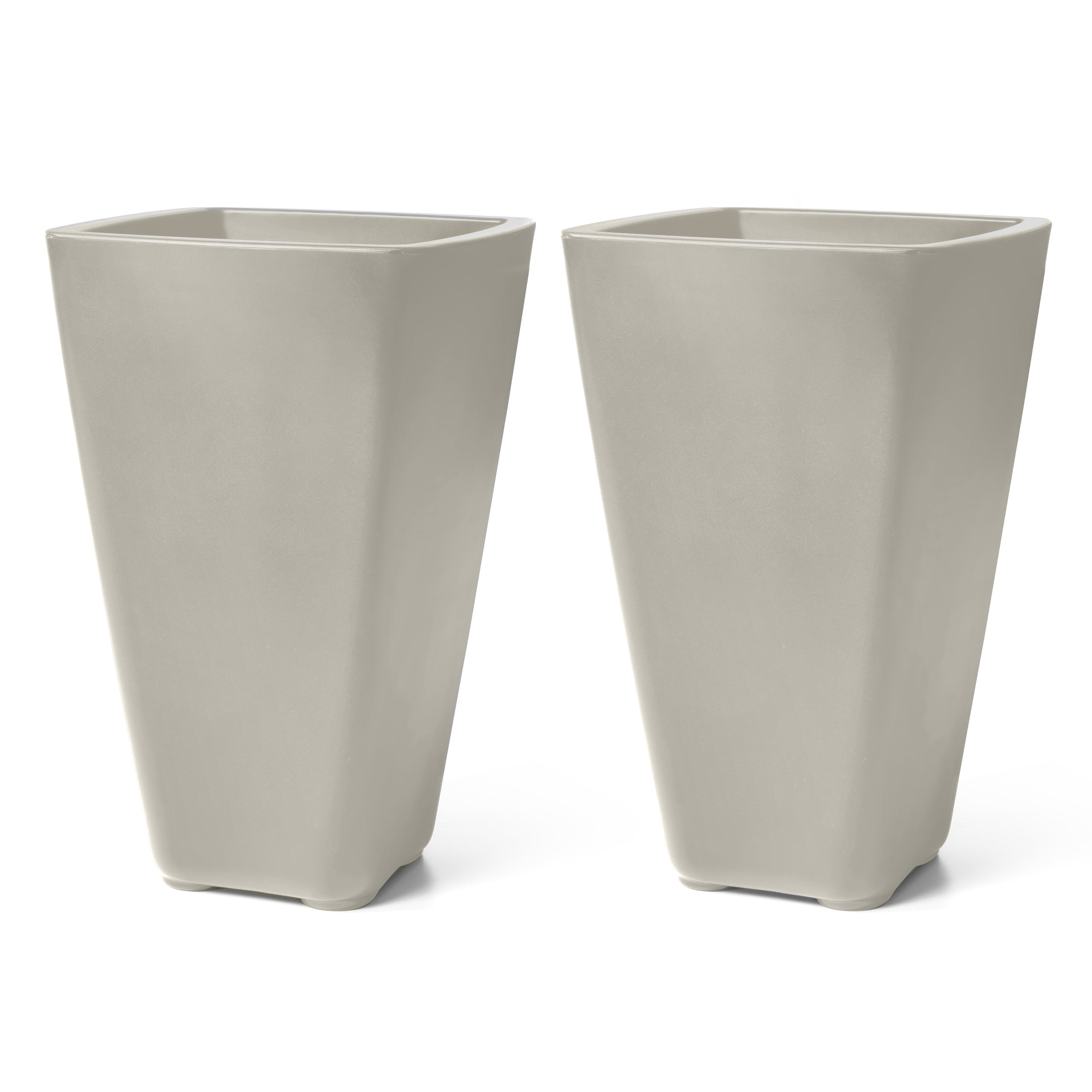 Step2 Bridgeview 26" Concrete  Square Indoor Outdoor Plastic Planter,  Gray
