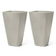 thumbnail image 3 of Step2 Bridgeview 26" Concrete  Square Indoor Outdoor Plastic Planter,  Gray, 3 of 21