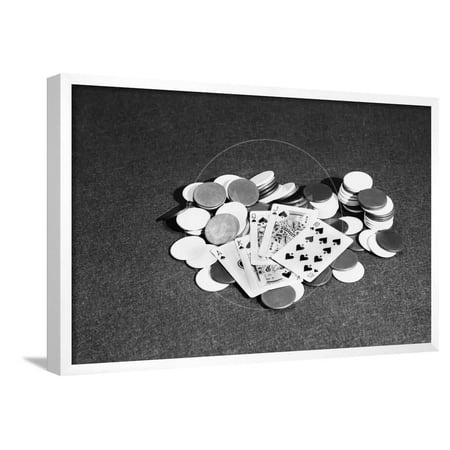 Spade Royal Flush on Poker Chips  Framed Art Print Wall Art by Philip Gendreau Sold by Art.Com price history on PriceWatchPro
