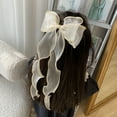 thumbnail image 3 of SPRING PARK Women Girls Korean Ribbon Lace Long Ribbon Hair Bow Hair Clips, 3 of 7