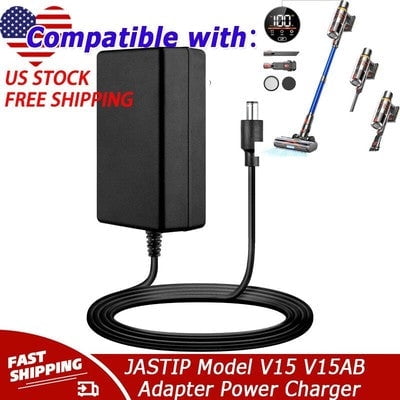 AC Adapter Charger Compatible with JASTIP Model V15 V15AB 500W Cordless Stick Vacuum Cleaner