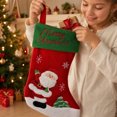 thumbnail image 7 of Christmas Snowman Stocking Bag, Gift Bag Ornament Pendant with Festive Design and Classic Style, Tree Hanging for Home, Fireplace, Holiday, Party, Seasonal, Gift, Decor, Green, 7 of 7