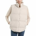 thumbnail image 5 of Antqov Puffer Vest Women, Solid Color Stand Up Collar Botton Vest Jacket with Pockets, Winter Warm Cozy Sleeveless Cropped Coats, 5 of 7