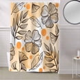 thumbnail image 5 of Fabric Shower Curtain Fall Thanksgiving Black Flowers Leaves Line Orange Polka Dot Shower Curtains with 12 Hooks Waterproof Machine Washable Bath Curtains for Bathroom, 48x 72in, 5 of 6