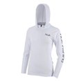 thumbnail image 3 of Huk Women's Icon X Hoodie UPF 50+ Long-Sleeve Fishing Shirt, White, Medium, 3 of 6