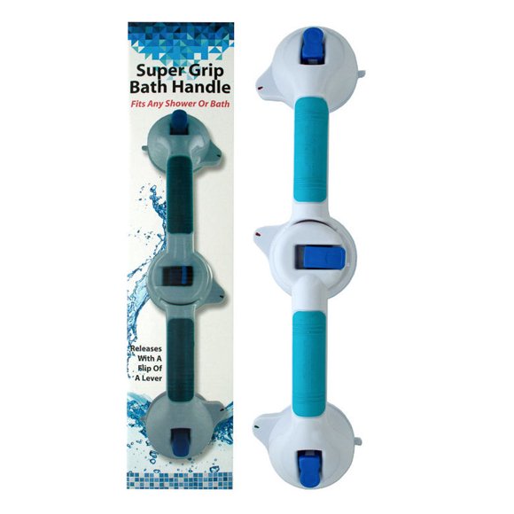 Poignée de Bain Super Grip - Ventouse Forte pour Baignoire Douche Toute Surface Non Poreuse Bonne Prise Indicateurs de Changement de Couleur