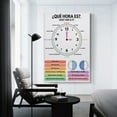 thumbnail image 2 of TELLING TIME, Spanish Language, Educational, What Time Is It, Teaching Tool, Classroom Decor Canvas Poster Bedroom Decor Sports Landscape Office Room Decor Gift, 2 of 7