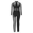 thumbnail image 4 of inlzdz Kids Girls Sparkly Rhinestone Full Body Dance Unitards Figure Skating Jumpsuit Gymnastic Dancewear Black 8, 4 of 6