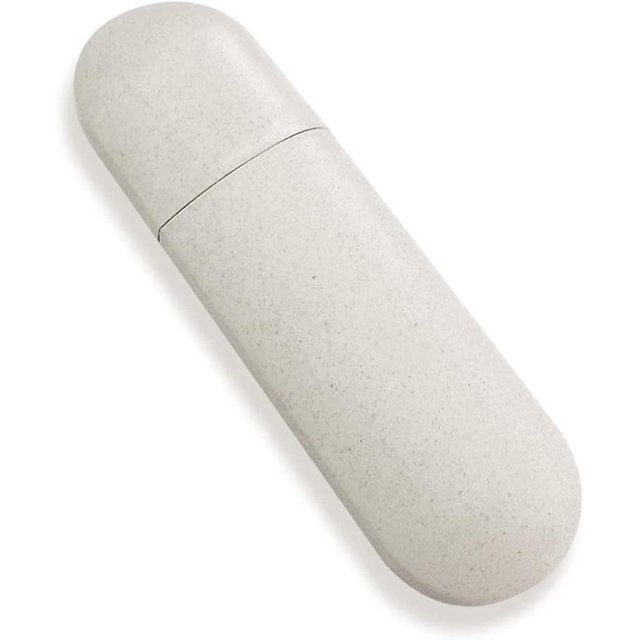 Color Beige-tui De Brosse Dents De Voyage Cologique Matriau De Paille De Bl Support De Dentifrice Sans Couvercle De Brosse Dents En Plastique