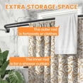 thumbnail image 2 of Double Curved Shower Curtain Rod, Matte Black Adjustable 35-75 Inches, Stainless Steel Double Shower Curtain Rods for Bathroom, Laundry Room, Bathtub and more，No Rust, Need to Drill, 2 of 9