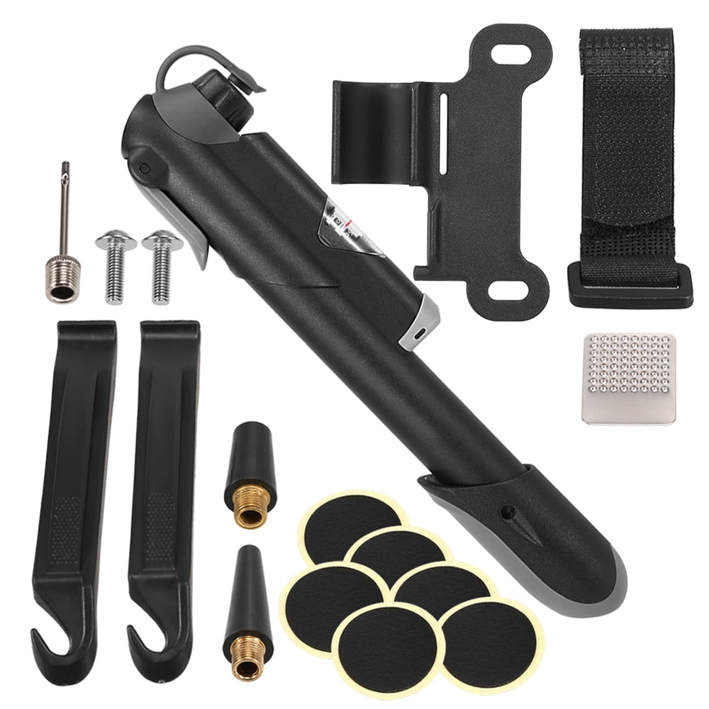 Amdohai Mini Bike Pump Bicycle Pump 120 PSI High Pressure Bicycle Air Pump With Built in Pressure Gauge Puncture Kit Fits for Presta Schrader Valve Manual Changing Walmart